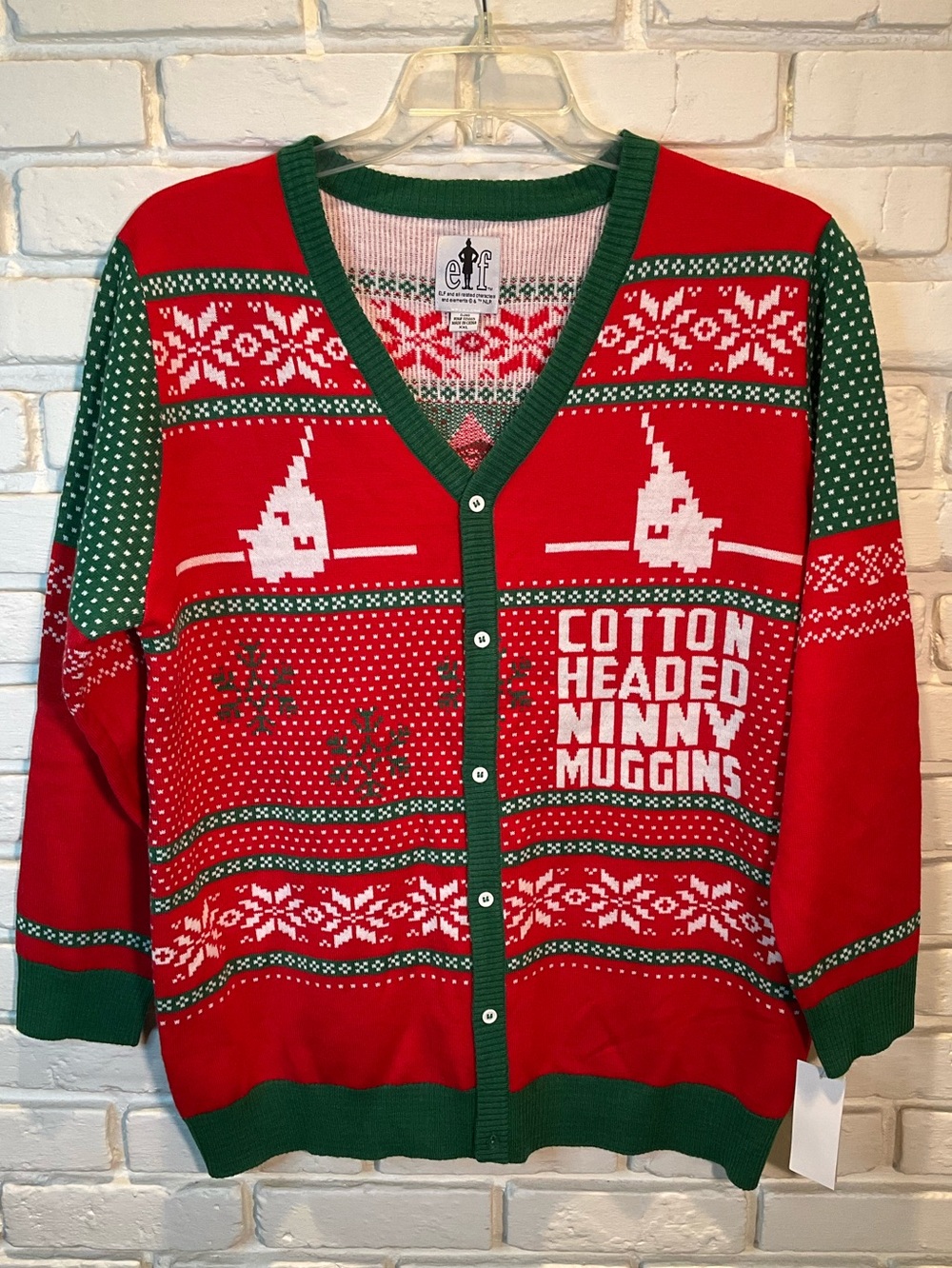 Ugly Christmas Sweater ELF themed cardigan XXL NWT